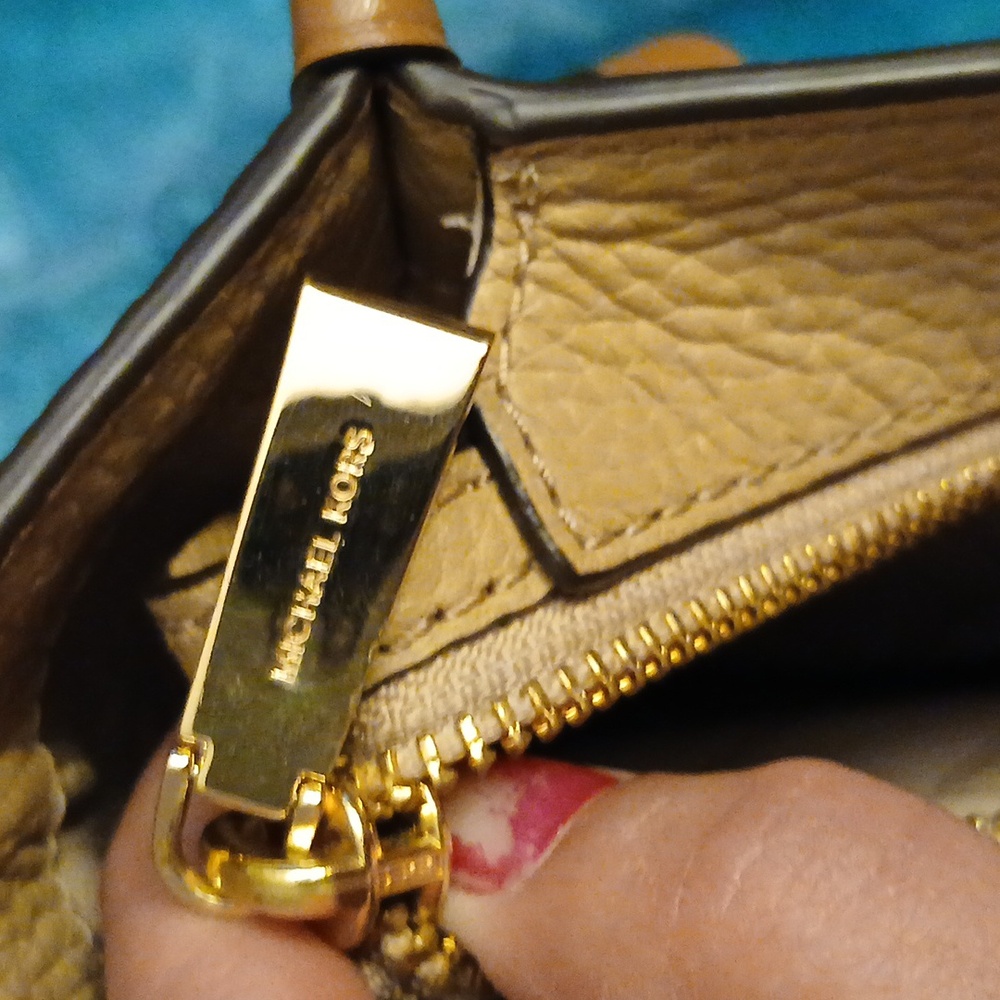 Michael Kors Kris Small Color Block Pebbled Leather Satchel - Picture 8 of 17